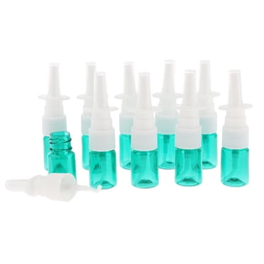 Milaget 10PCS Empty Nasal Spray Bottle Pump Spray Sprayer Plastic Spray Bottle for Daily Green
