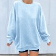 thumbnail image 2 of Penkiiy Chandail pour Femmes Mode Chandail Décontracté à Manches Longues à Col Rond pour Femmes Hauts Blouse Bleu Pâle Vêtements Y2K, 2 of 4
