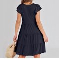 thumbnail image 4 of Robes pour Femmes 2024 Été Robe Ample Unie à Manches Courtes Rabais de 50 % Liquidation!, 4 of 9