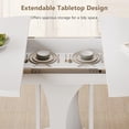 thumbnail image 4 of Virans 43.3"-59" Extendable Round Dining Table for 6-8,Kitchen Dining Table with Double Curved Base & Back Panel Buckle Top,Modern Circle Dinner Table for Kitchens,Dining Rooms,Living Rooms,White, 4 of 9
