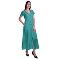 thumbnail image 4 of Moomaya Robe Longue Maxi pour Femmes à Manches Courtes, Robe Formelle/décontractée avec Poches P-TTG, 4 of 6
