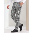 thumbnail image 2 of INSPIRE CHIC Pantalon pour Homme Imprimé Serpent Coupe Régulière devant Plat Taille Élastique Pantalon 36 Imprimé Zèbre, 2 of 6
