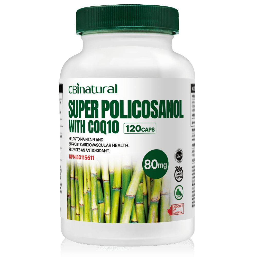 Super Policosanol 80mg with Coq10 30mg, 120 Vegan Capsules, 4-Month Supply