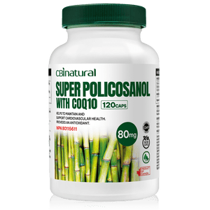 Super Policosanol 80mg avec Coq10 30mg, 120 Capsules de végétaliens, 4-Month Approvisionnement