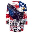 thumbnail image 5 of Frostluinai Chemises pour Femmes Chemises Rouges Blanches et Bleues Manches 3/4 Chemises du 4 Juillet Col Rond Hauts Independence Day Chemises Drapeau Américain, 5 of 5