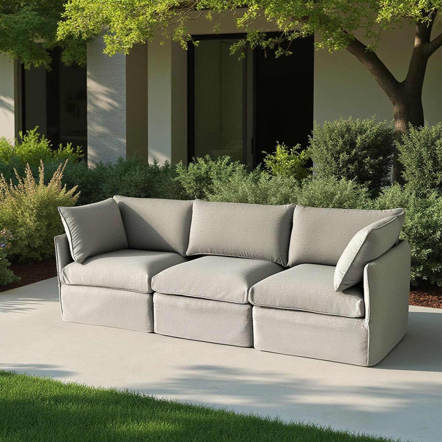 Ensemble de patio modulaire 3 places Patioflare Lanai, gris