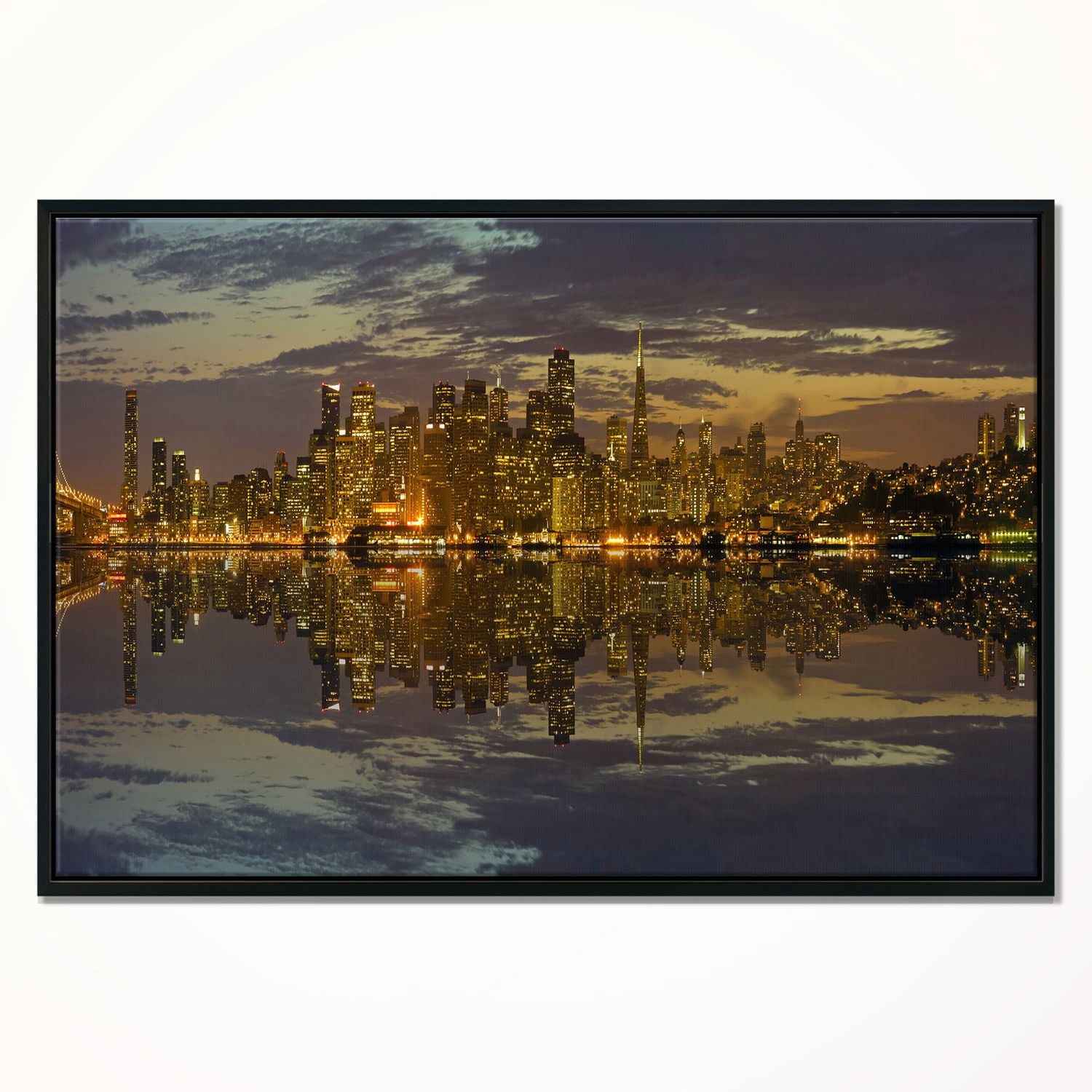 Design Art San Francisco Au Coucher Du Soleil Panorama  Sur Toile Encadrée