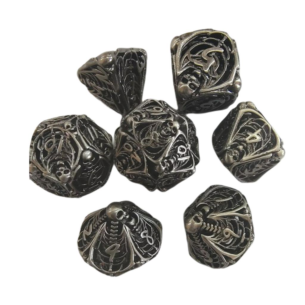 Ensemble 7x Ajouré Jeu de Rôle Jeux D'Enseignement des Maths Polyédrique pour Amateurs de JDR Jouet Cadeau Jeu de Guerre - D D