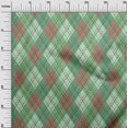thumbnail image 3 of oneOone Viscose Jersey Light Green Fabric Check Argyle Sewing Material Print Fabric By The Yard 60 Inch Wide, 3 of 4