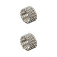 thumbnail image 3 of Maytalsory Bague en Cristal Extensible de Luxe Unique pour Déclaration d'Amour Bague Incrustée à la Mode Argent 4 Rangées 2Ensemble, 3 of 6