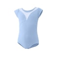 thumbnail image 3 of Girls' Solid Color Short Sleeved Round Neck Dance Practice Uniform Children's Jumpsuit in Medium and Large, 3 of 6