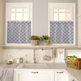 thumbnail image 4 of Gray 3 PCS Kitchen Curtain Valance and Tiers Set, Rod Pocket Small Half Tier Valances Window Curtains Panel, Grey Plaid Lattice 55"x24" (Set of 2 Tiers & Valance), 4 of 5