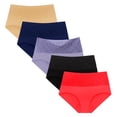 thumbnail image 1 of Plebaso Lot de 5 Culottes en Coton pour Femmes, Taille Haute, Extensibles, Culottes Couvrantes pour Dames, Tailles TP-6TG, 1 of 4