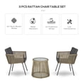 thumbnail image 4 of Outsunny 3 Pieces Wicker Patio Furniture Set, Rattan Bistro Set, Grey, 4 of 10