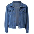 thumbnail image 4 of Bmisegm Women's Denim Jacket New Slim Fit Jacket Womens Denim Jacket Blue S, 4 of 5