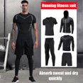 thumbnail image 2 of 5Pcs Men‘s Compression Pants Shirt Top Long Sleeve Jacket Athletic Sets Gym Clothing Men Workout, 2 of 10