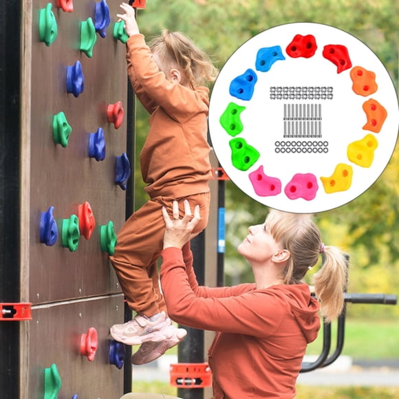 IMENGL Mur d'Escalade pour Enfants, Supports de Roches Multicolores avec Quincaillerie, PE, Prise en Main Confortable, Poignées de Mur de Roches d'Escalade pour Intérieur Extérieur, Cape avec Capuchon pour Hommes, Adultes Squelette, Lunettes d'Alien et H