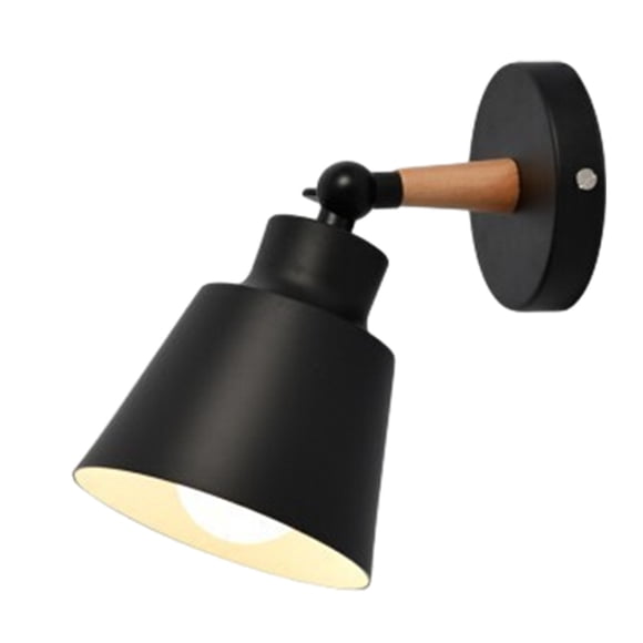 Lamp for Bedroom,Wall Art for Bedroom 9 in Wall Lamp Black Wall-Mounted Bedside Table Iron Art Plain Aisle Wall Lamp Suitable for Bedroom Bedside Aisle Study (Light Source Not Included)