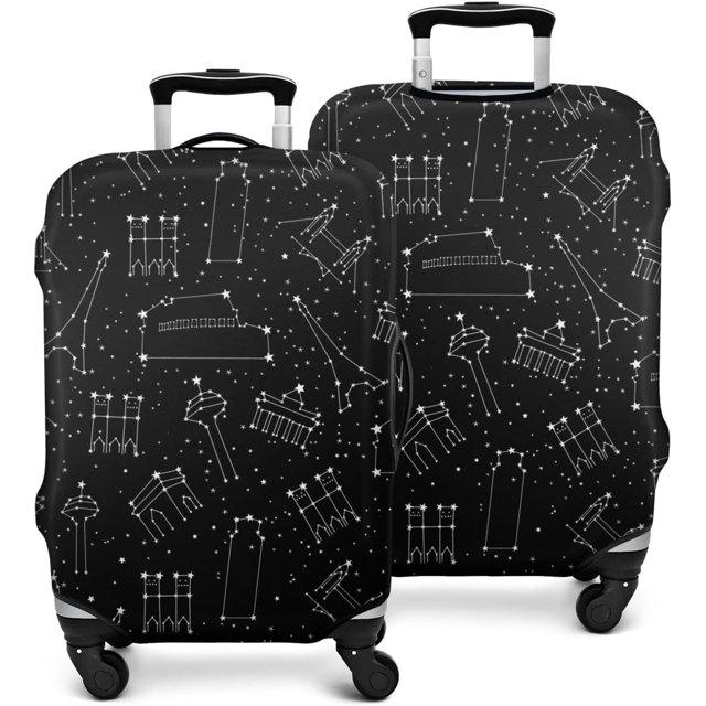 Travel Luggage Cover Suitcase Protector Fits 18-32 Inch Luggage Wheel Covers Patterned Travel Related Items Flower Luggage Protector Elastic Luggage Anti-scratch Suitcase Cover S