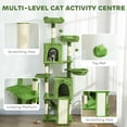 thumbnail image 4 of PawHut 70" Cat Tree, Multi-Level Cat Tower with 2 Condos, Green, 4 of 10