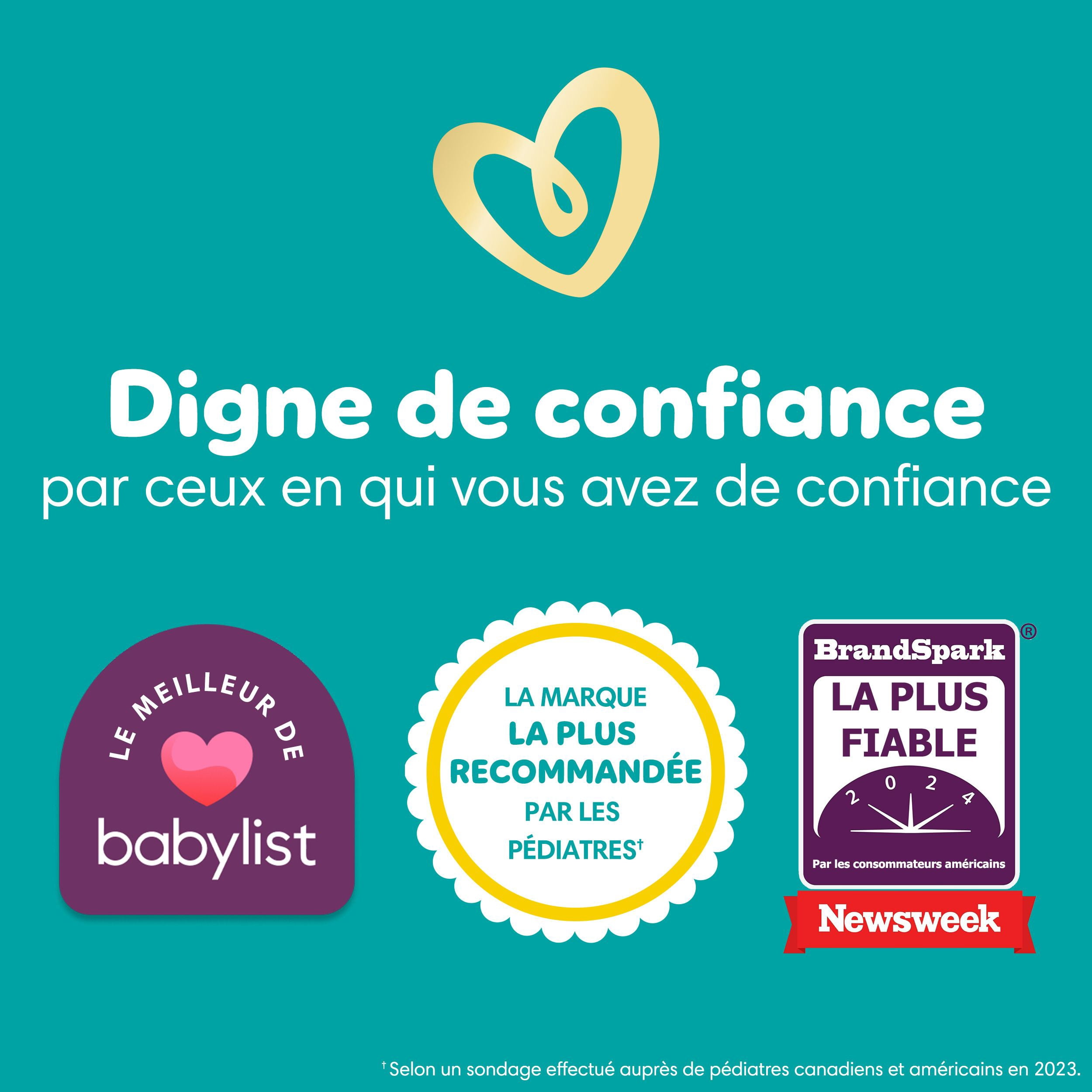 Pampers Swaddlers Couches, Taille 0 (jusqu'à 10 lbs), Absorbantes, Garde Bébé au Sec et Confortable, Couche pour Bébé Jetable Sécuritaire pour la Peau
