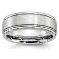 thumbnail image 1 of Cobalt Satin and Polished Ridged Edge 8mm Band Size 12.5, 1 of 6
