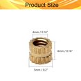 thumbnail image 2 of Wekity M4x4mm Female Thread Knurled Nuts,100PCS Hx5mm OD Brass Threaded Insert Embedment Nuts Hydraulic Welded Joint Injection Molding Assortment Kit for 3D Printing Injection Molding-0621, 2 of 5