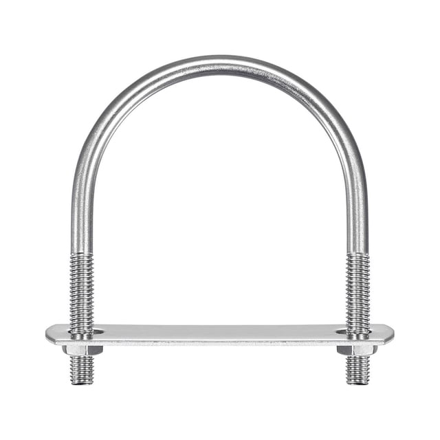 Unique Bargains Rond U-Bolts 2 Ensembles 53mm (2,09 ') Largeur Intérieure 71mm Longueur M6 304 Acier Inoxydable avec Rondelles d'Écrous et Plaques