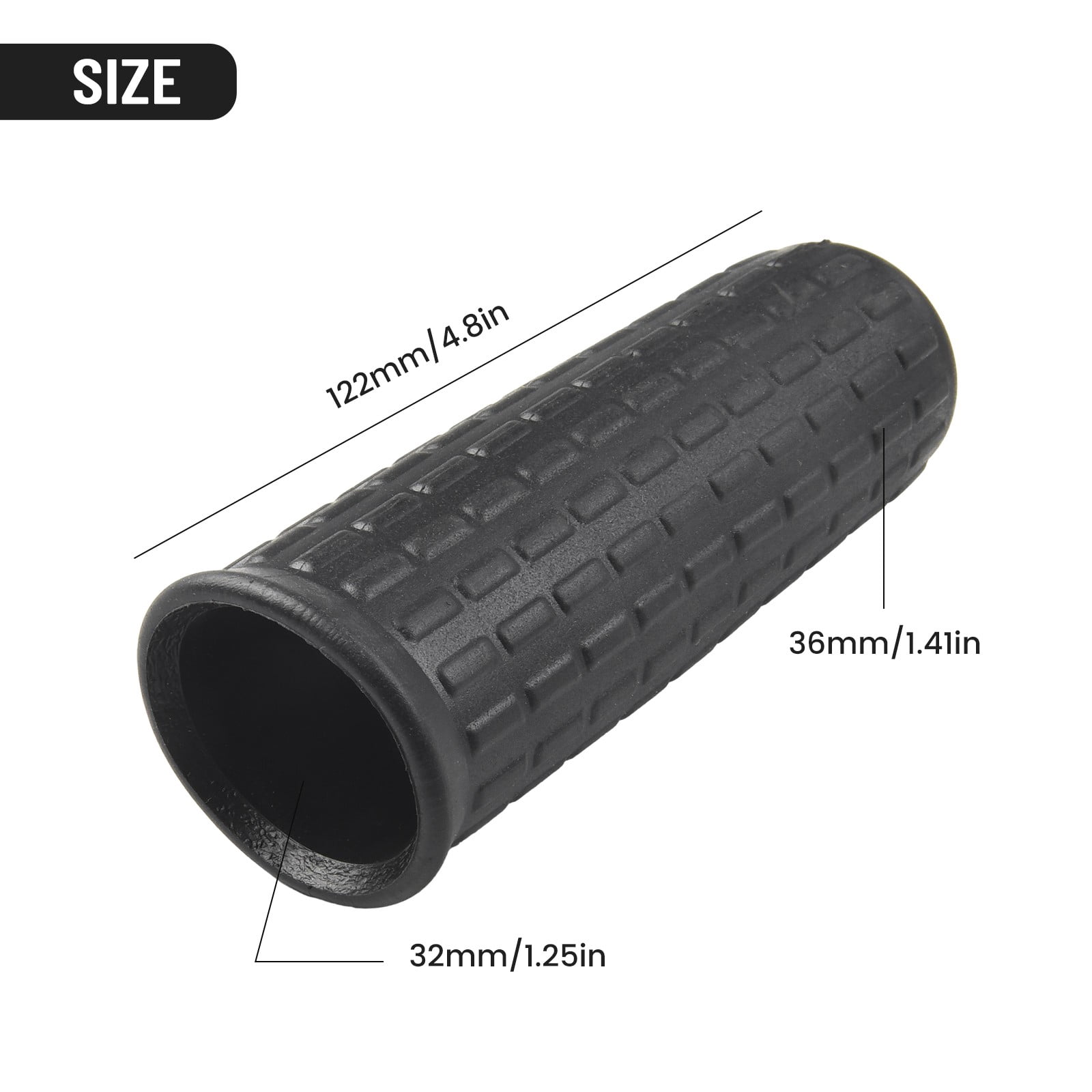 2Pcs Wheelbarrow Handles Rubber Round Tubes Anti-Skid Shock Absorption Rubber Sleeve Weatherproof Replacement Handle Tool Parts 122 X 32mm