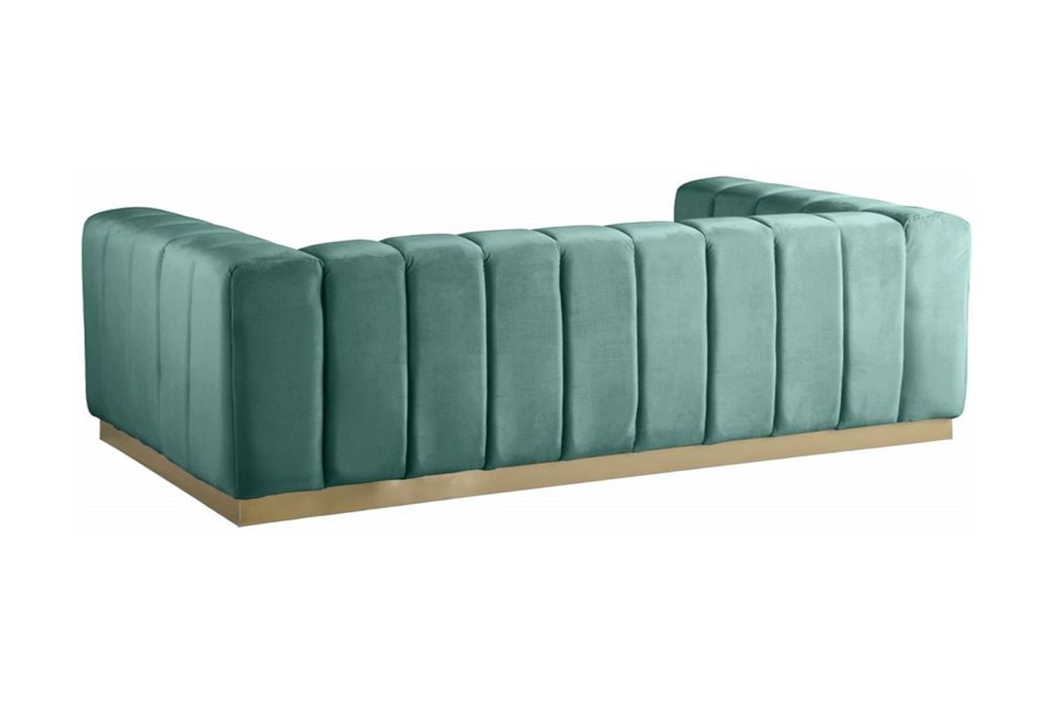 K-LIVING SHANNON CAUSEUSE EN TISSU DE VELOURS À LA MENTHE AVEC BASE EN ACCENT DORÉ