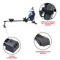 thumbnail image 2 of Sunny Health & Fitness Elite Water Rowing Machine with High Resistance Vertical Tank, Exclusive Bluetooth SunnyFit App, 2 of 9