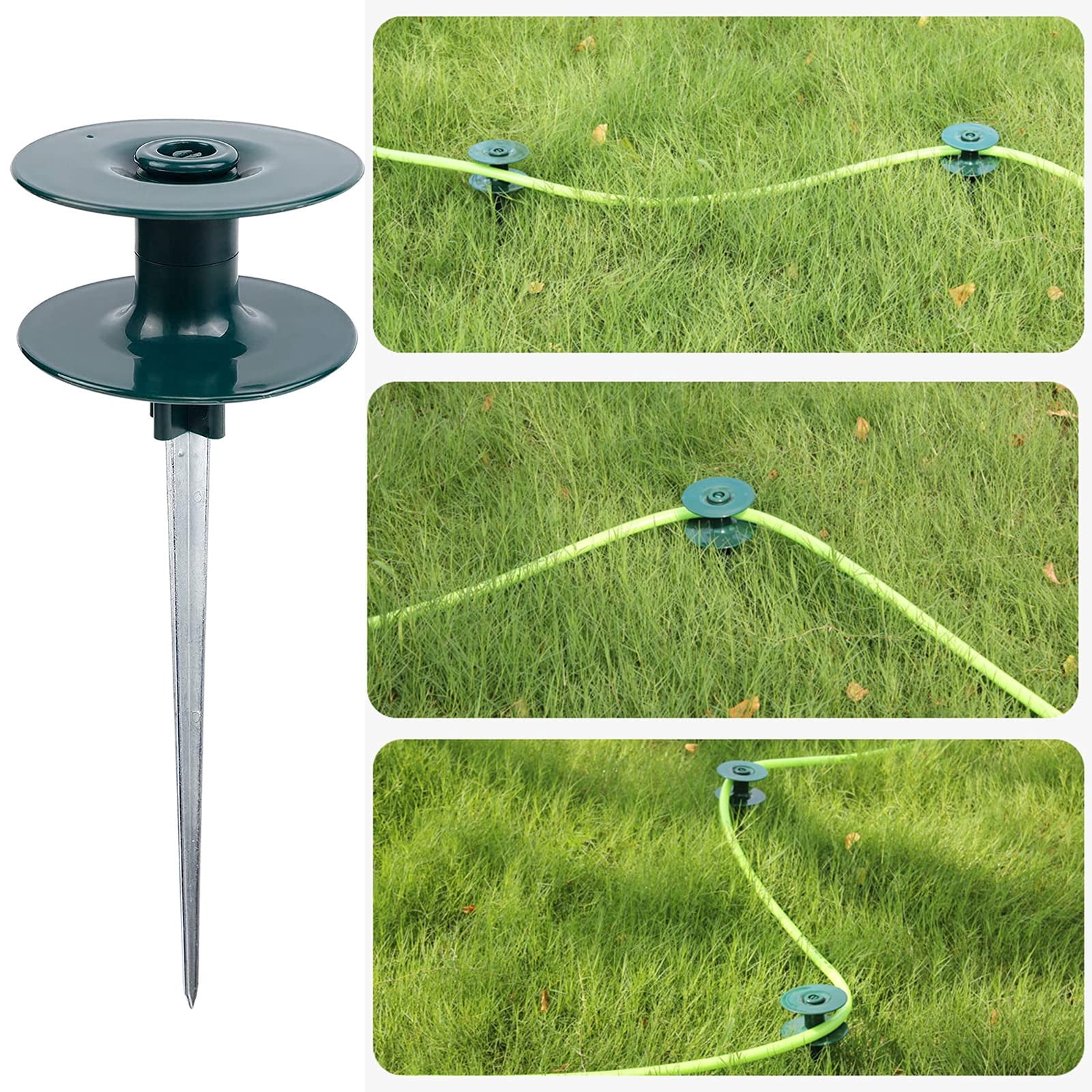 Clearance Sale! Gspmoly Heavy Duty Garden Hose Guide Spike Garden Supplies Hose Clamps Water Pipe Guide Wheels Ground Nails and Pipe Wheels Clearance Sale