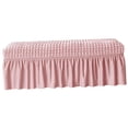 thumbnail image 2 of Long Bench Cover Bench Seat Furniture Protector for Living Room Hotel Decor Pink, 2 of 8