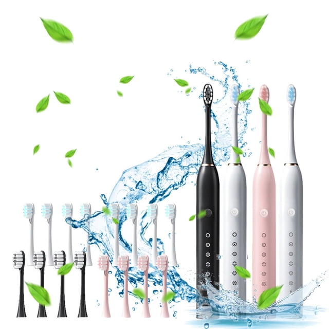 SSZMDLB 2Pcs Electric Toothbrush, Toothbrush, Electric Rechargeable Toothbrush Couple Set with Brush Heads, Multiple Speed Modes with Soft Bristles, Automatic Timer Toothbrush for Oral Care