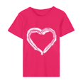 thumbnail image 4 of Pisexur T-shirt de la Saint-Valentin Haut T-shirt de la Saint-Valentin pour Femme Amour Imprimé T-shirt à Manches Courtes Haut à Manches Courtes Col Rond Haut/chemise, 4 of 5
