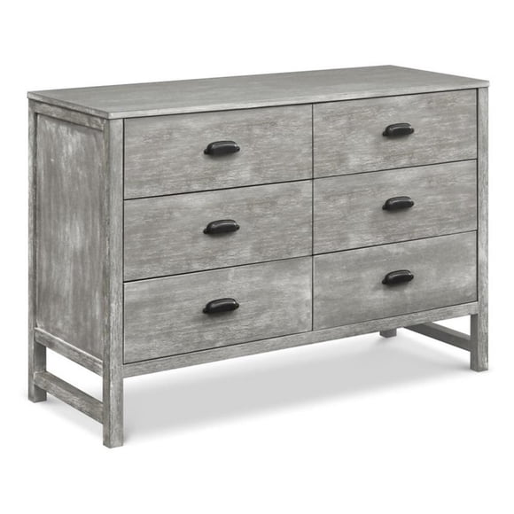 DaVinci Fairway 6-Drawer Pine Wood Double Dresser in Cottage Gray