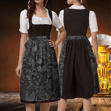 Tablier Demi-Long en Dentelle pour Femmes Oktoberfest Allemand, Traditionnel Bavarois, pour Festivals et Déguisements de Fête