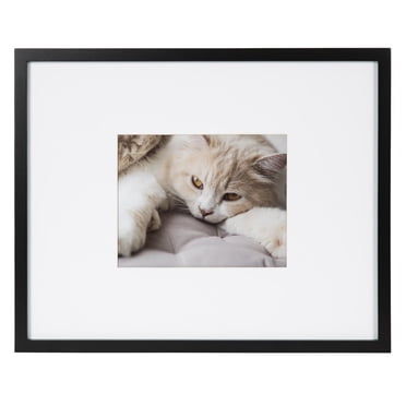 DesignOvation Gallery 16" X 20" Matted to 8" x 10" Black Picture Frame