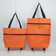 thumbnail image 3 of Accelerateh 2 In 1 Foldable Shopping Cart Trolley Bag Portable Green Storage Solution With Wheels For Efficient Transport, 3 of 3