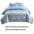 thumbnail image 3 of Danhjin Polyester Bedding Double Sided Washed Quilted Bed Cover 3 Pcs Set Solid Colo Pillowcase20x26in Comforter Set, 3 of 6