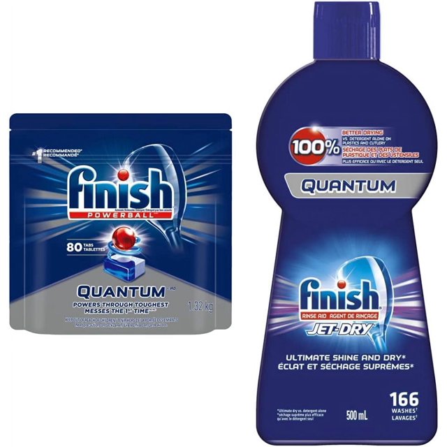 Mega Value Pack, 80 Tablets, ishwasher Detergent, Quantum Max, Fresh, Shine and Glass Protect - 500ml, et-Dry, Dishwasher Rinse Aid, Quantum, Dishwasher Rinse Agent & Drying Agent