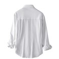 thumbnail image 4 of RXIRUCGD Chemise Décontractée pour Homme à Manches Longues avec Boutons, Poche et Col Rabattable, Blanc, Taille : L, 4 of 4