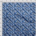 thumbnail image 4 of oneOone Silk Tabby Blue Fabric Abstract Sewing Material Print Fabric By The Yard 42 Inch Wide, 4 of 4