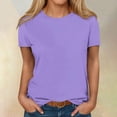 thumbnail image 2 of Timegard T-Shirts d'Été pour Femmes à Col Rond, Manches Courtes, Confortables, Basiques, Décontractés, Amples, Blouses, 2 of 5