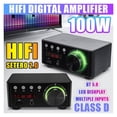 thumbnail image 2 of 100W Audio HiFi Bluetooth 5.0 Power Class D Amplifier Tpa3116 Digital Amp Home Audio Car Marine USB AUX IN Mini Audio ,Bluetooth 5.0, 2 of 6