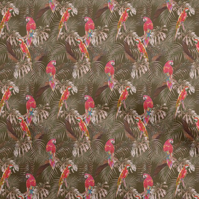 oneOone Polyester Spandex Dark Olive Green Fabric Tropical Leaf Craft Projects Decor Fabric Printed By The Yard 56 Inch Wide