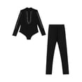 thumbnail image 3 of Manyakai Garçons Enfants Justaucorps de Gymnastique à Manches Longues avec Strass Haut avec Pantalon Combinaison Classique Tango Samba Rumba Tenue de Danse Noir 16, 3 of 6