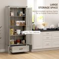 thumbnail image 4 of HOMCOM Armoire de Garde-Manger Style Ferme, Armoire de Cuisine, Gris Pâle Vieilli, 4 of 10