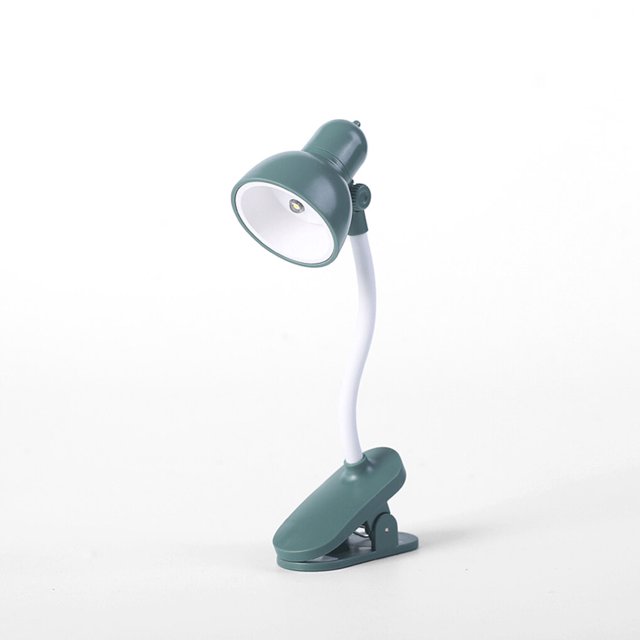 Lampe de Lecture à Pince Réglable Mini Lampe de Bureau de Table 1 2 5 4 à Piles Camping Portable à Pince Veilleuse, Vert