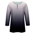 thumbnail image 5 of Yuyuzo Womens 3/4 Sleeve Tops Basic Button Crew Neck Solid Color Loose Fitted Tunics Tee Blouses, 5 of 5